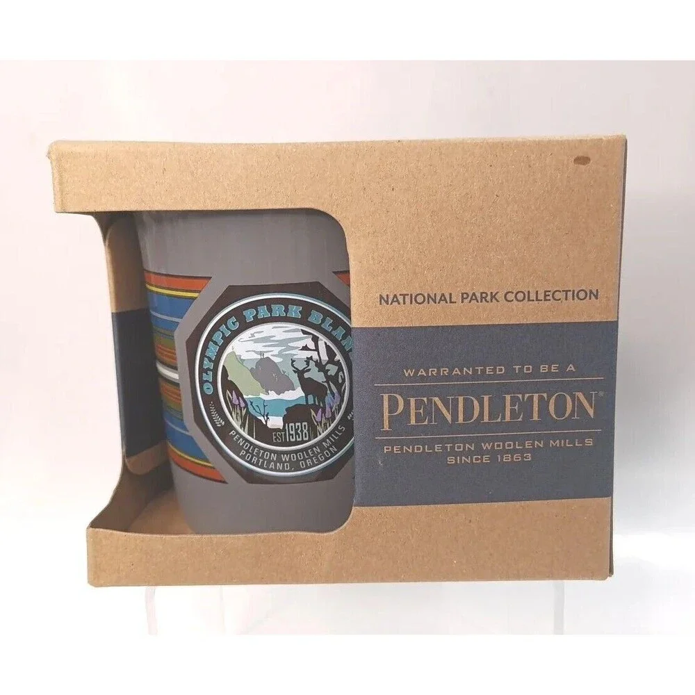 Pendleton Woolen Mills Mug National Park Collection Olympic Park 18 Oz Grey New